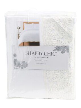SHABBY CHIC Eyelet Shelly Lace Duvet Cover Set